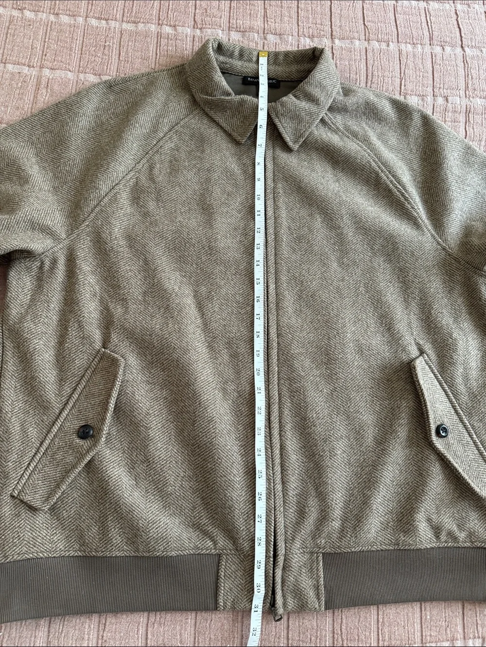 Banana Republic Brown Herringbone Bomber Jacket